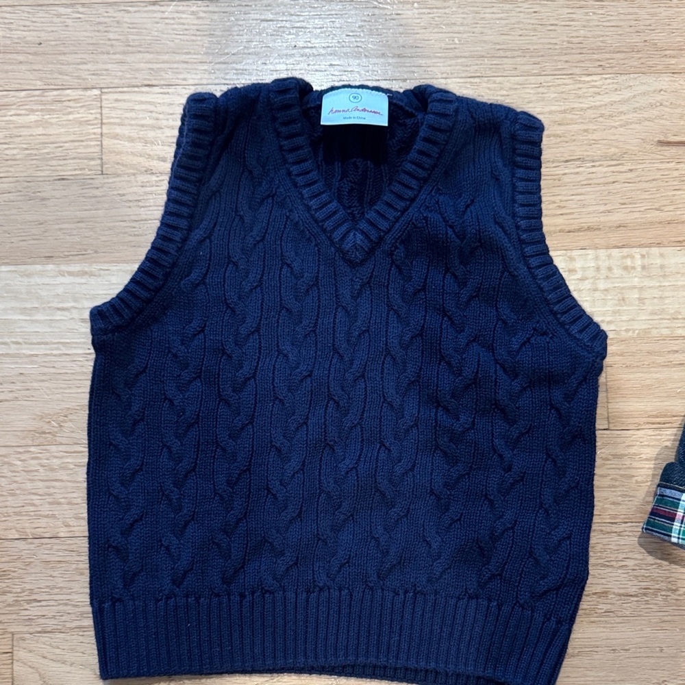 Hanna Andersson Dark Blue V-Neck Sweater Vest